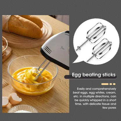 Handheld Electric Egg Beater, Household Automatic Mixer, Handheld Food Cake Bread Baking Dough Mixer, 7-speed Cream Blender