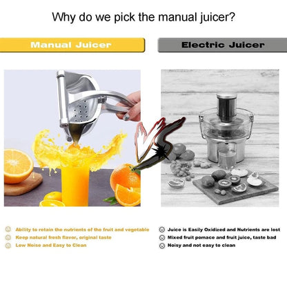 Manual Juice Squeezer, Portable Aluminum Alloy Hand Pressure Juicer